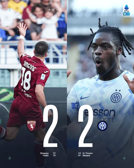 开云新版-都灵2-2国米全场数据：射门14-14，射正2-5，绝对机会3-2